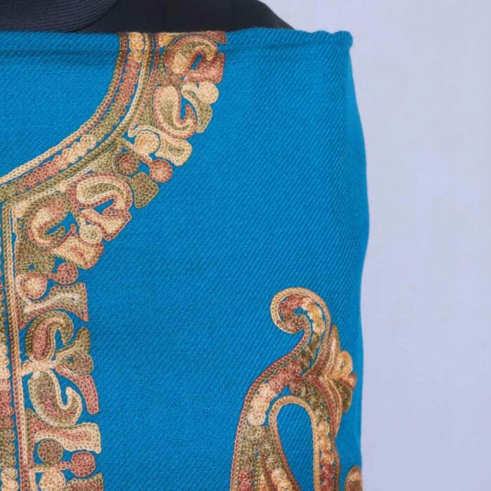 Rama green Big Badaam booti Kashmiri Woolen Cashmilon 2PC Unstitched Salwar Suit - Image 3