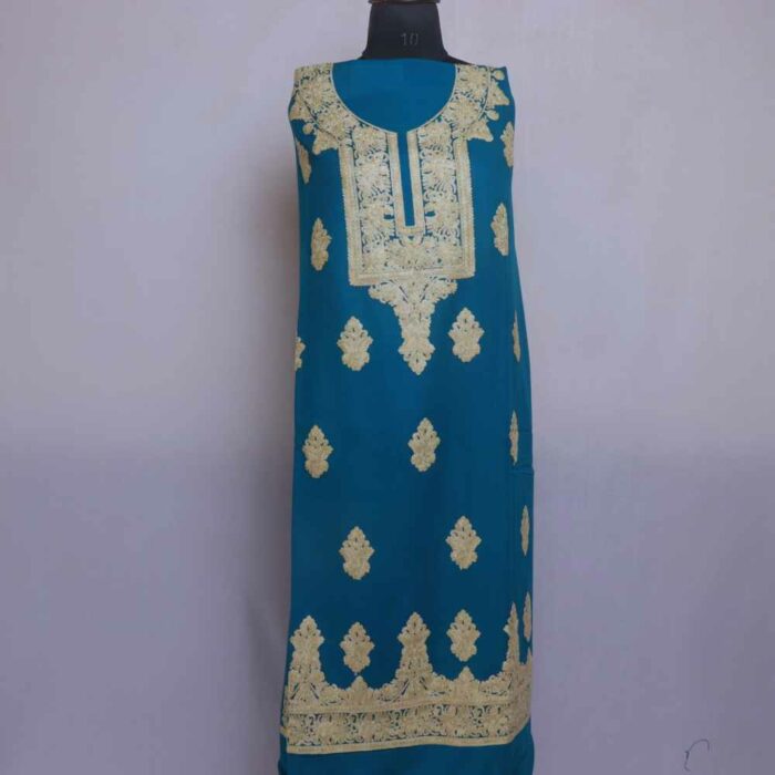 Blue Shahenshah booti Cashmilon 2PC Unstitched Kashmiri Woolen Suit