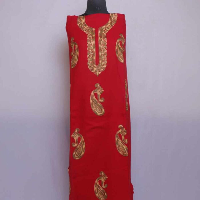 Red Big Badaam booti Kashmiri Woolen Cashmilon 2PC Unstitched Salwar Suit