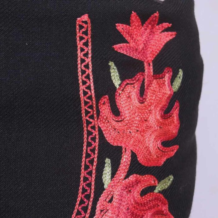 Black Chinari All Over Cashmilon 2PC Kashmiri Woolen Unstitched Salwar Suit - Image 3