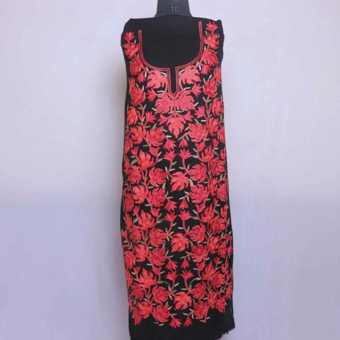 Black Chinari All Over Cashmilon 2PC Kashmiri Woolen Unstitched Salwar Suit