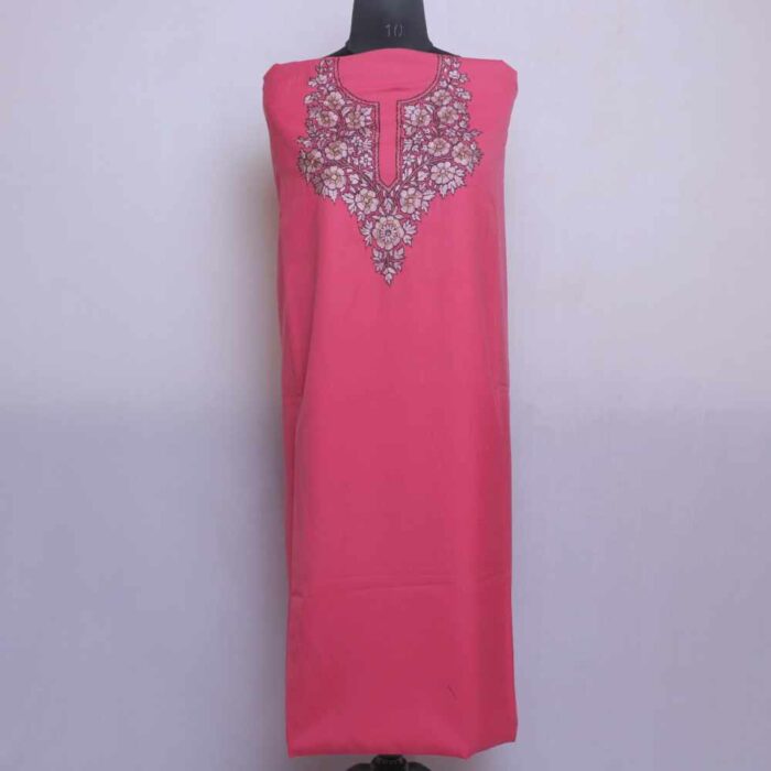 Pink Summer Cool Kashmiri Suit With Paper Machie embroirdery