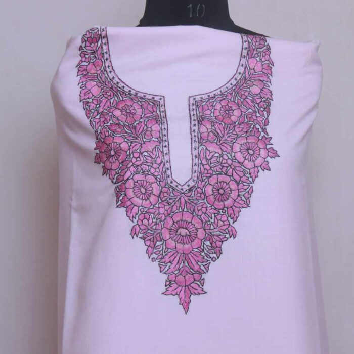 Light Pink Summer Cool Kashmiri Suit With Paper Machie embroirdery - Image 2