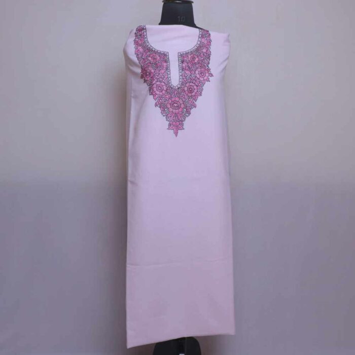Light Pink Summer Cool Kashmiri Suit With Paper Machie embroirdery