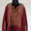 Maroon Box Pure Wool Kashmiri Sozni Handwork Designer Pheran