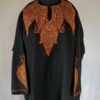 Black Jhelum Pure Wool Kashmiri Sozni Handwork Designer Pheran