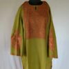 Green Badaami Pure Wool Kashmiri Sozni Handwork Designer Pheran