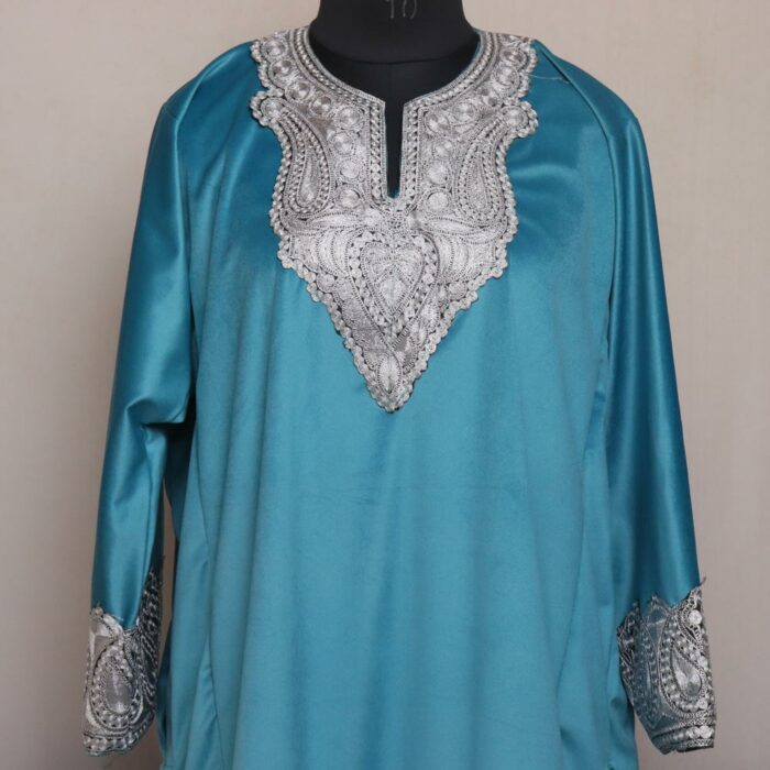 Blue Velvet 3pc Phiran Co-ord Set with Tilla - Image 2