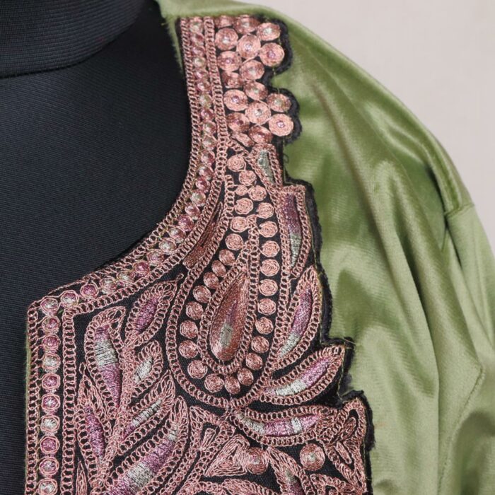Green Shahi Velvet 2pc Phiran Co-ord Set with Tilla - Image 3