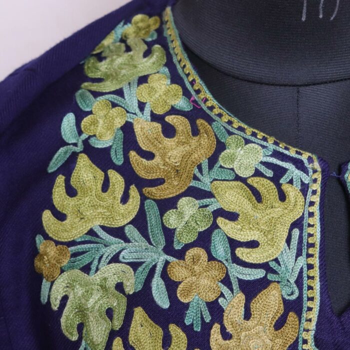 Blue Aab Chinar baagh Traditional Kashmiri Pheran dress - Image 3