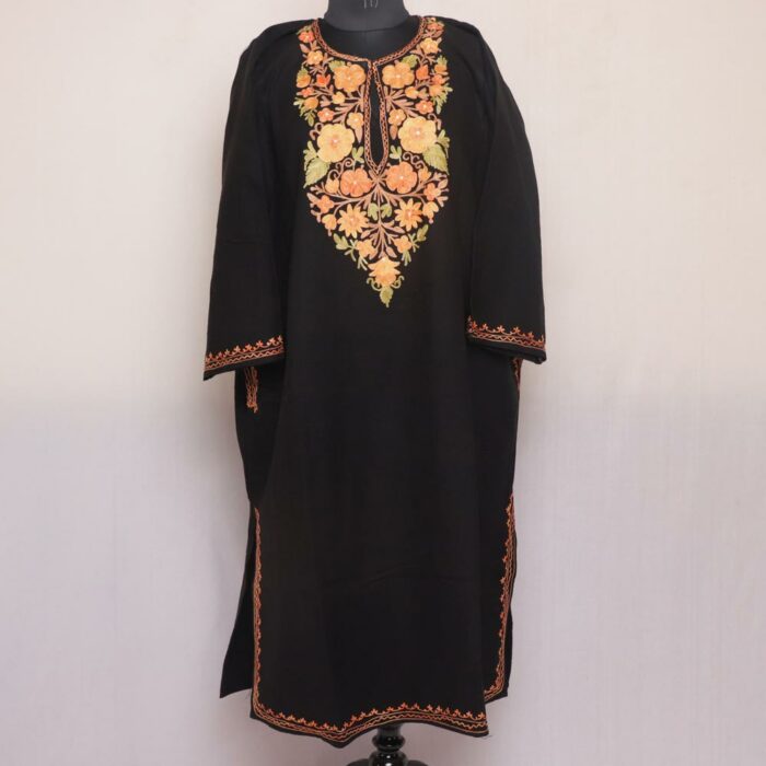Black Posh Kashmiri Pheran with Aari Embroidery