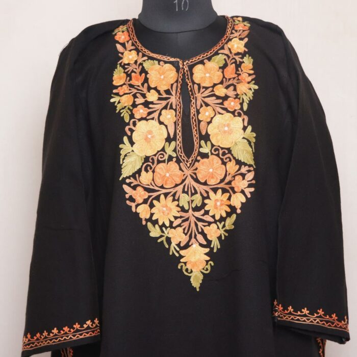 Black Posh Kashmiri Pheran with Aari Embroidery - Image 2