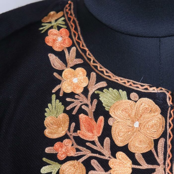 Black Posh Kashmiri Pheran with Aari Embroidery - Image 3