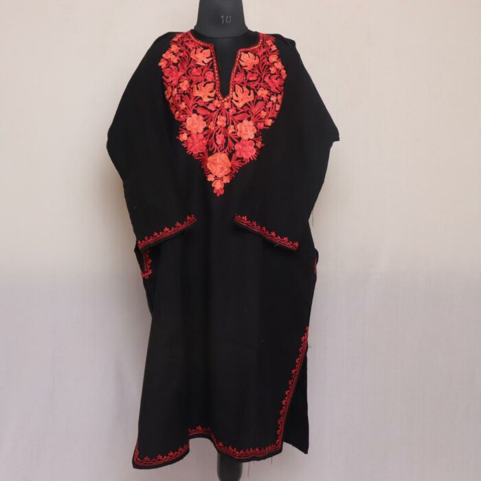 Black Chinari Kashmiri Pheran with Aari Embroidery - Image 2