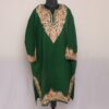 Dark Green Kashmiri Pure Wool Pheran Aari Zari work