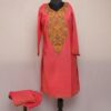 Pink Ruby Cotton Aari Kashmiri Co-ord Set