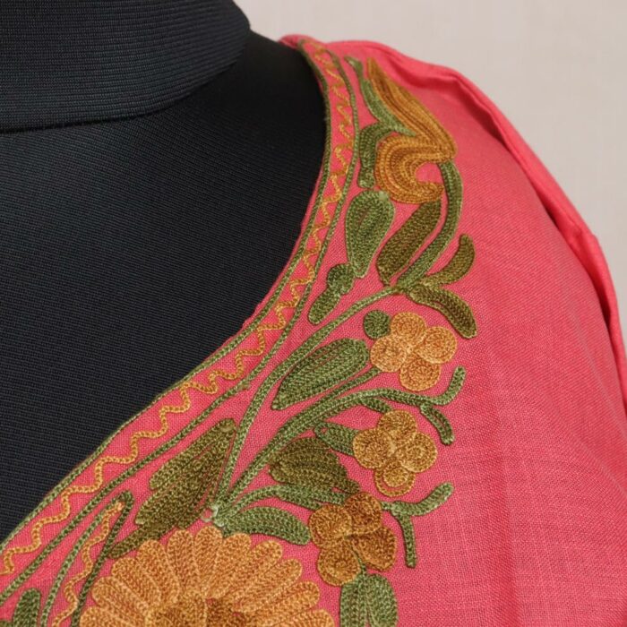 Pink Ruby Cotton Aari Kashmiri Co-ord Set - Image 3