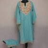Blue Ruby Cotton Aari Kashmiri Co-ord Set