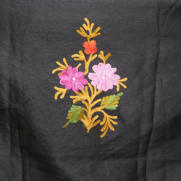 Black Silk Aari Short Jacket - Image 3