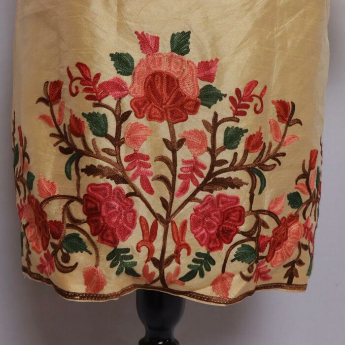 Golden Yellow Silk Aari Jacket - Image 3