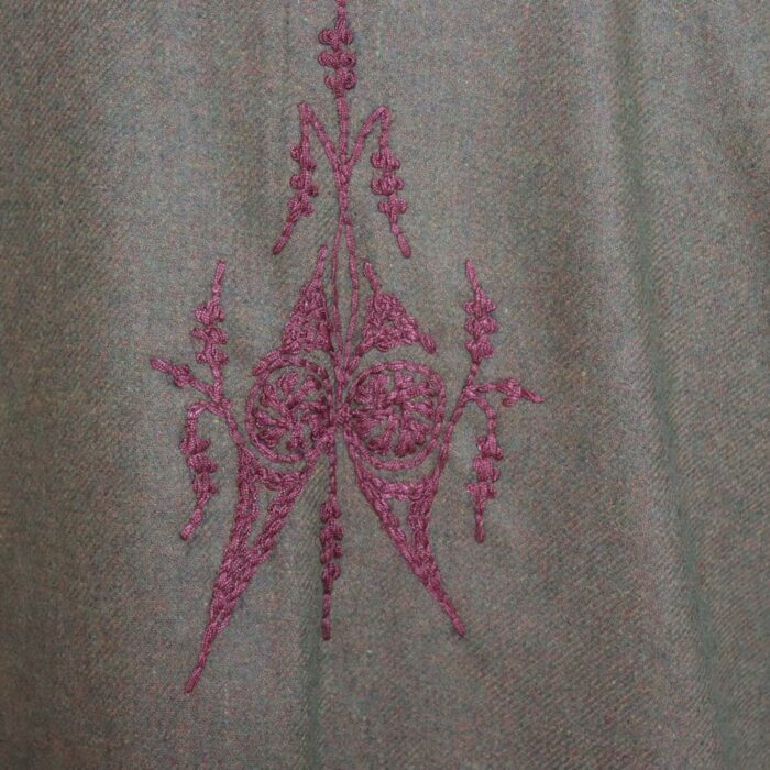 Green Tweed Gown with Handwork - Image 4