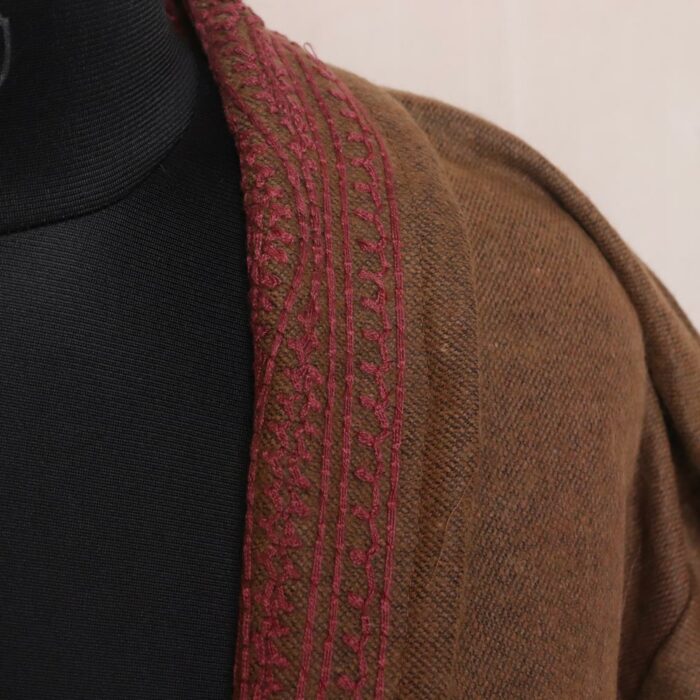 Brown Tweed Gown with Handwork - Image 3