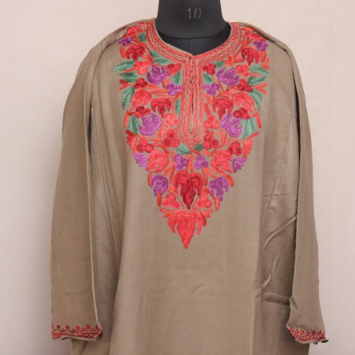 Beige Pheran with Aari Embroidery - Image 2