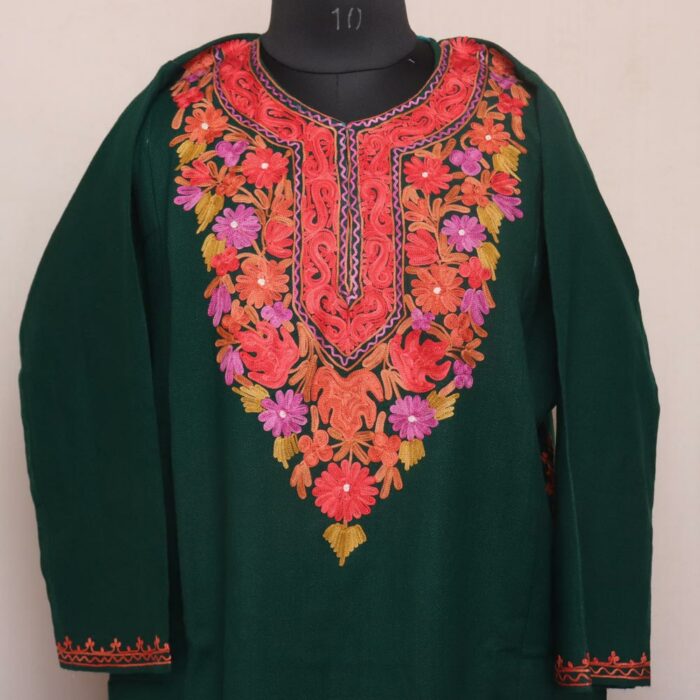 Sabz Maheen Pheran with Aari Embroidery - Image 2