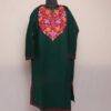 Dark Green Qazi Pheran with Aari Embroidery