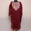 Maroon Chinar Pheran with Aari Embroidery