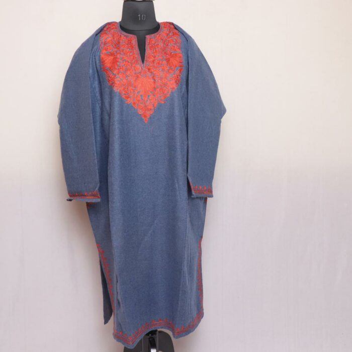 Blue Pattu Kashmiri Pheran - Image 2