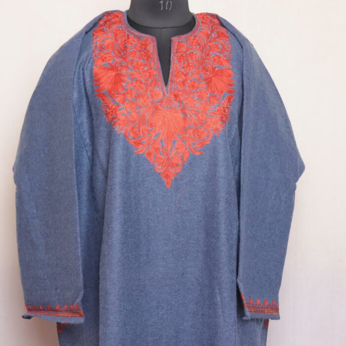 Blue Pattu Kashmiri Pheran