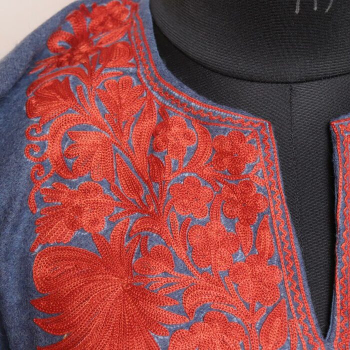 Blue Pattu Kashmiri Pheran - Image 3