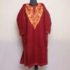 Maroon Chinari Kashmiri Pheran with Aari Work