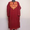 Maroon Floral Kashmiri Pheran with Aari Work
