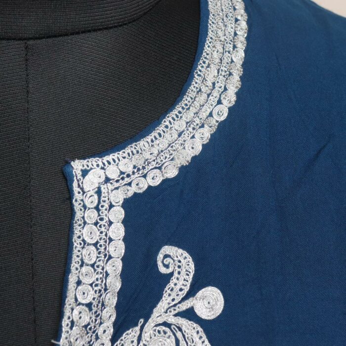 Navy Blue Rayon Cotton Tilla Kashmiri Co-ord Set - Image 2
