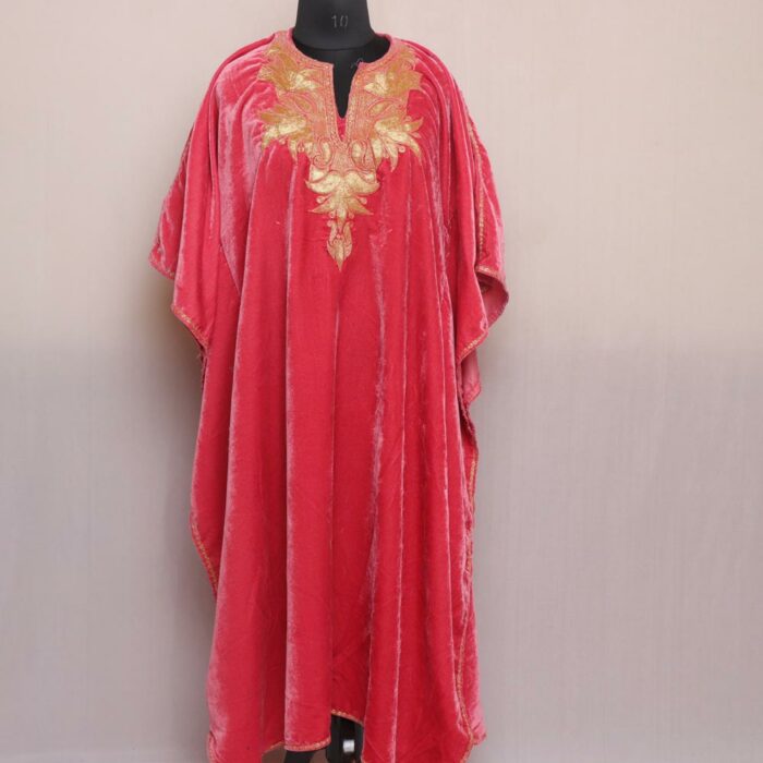 Pink Velvet Kaftan with Tilla