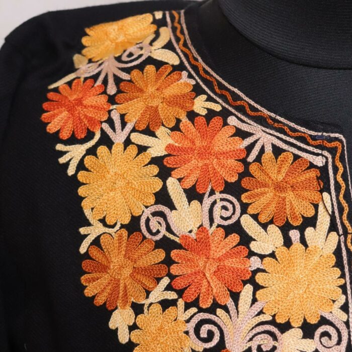 Black Sopori Kashmiri Pheran with Aari Embroidery - Image 3