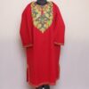Red Chinar Kashmiri Pheran with Aari Embroidery