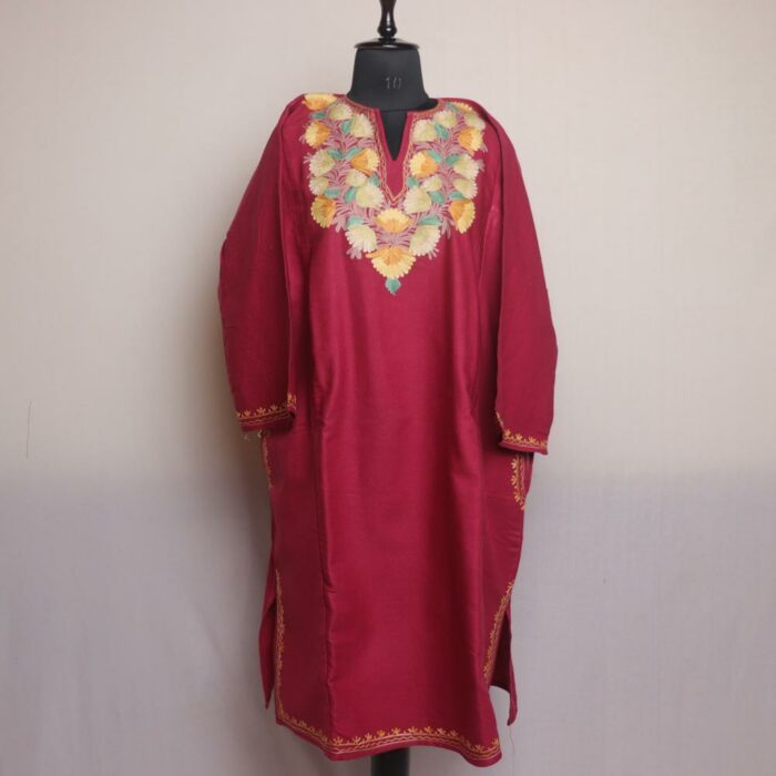 Pink Sanah Kashmiri Aari Pheran