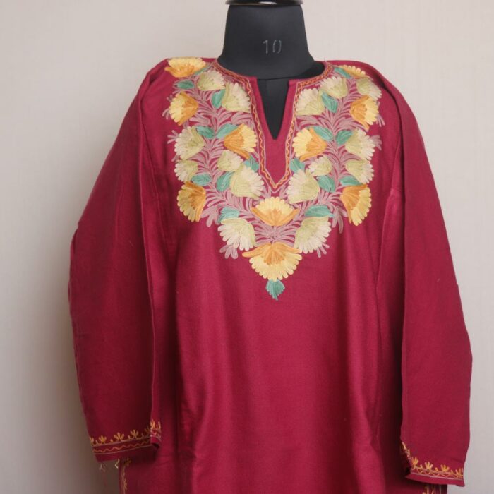 Pink Sanah Kashmiri Aari Pheran - Image 2