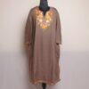 Beige Floral Pheran With Aari Work