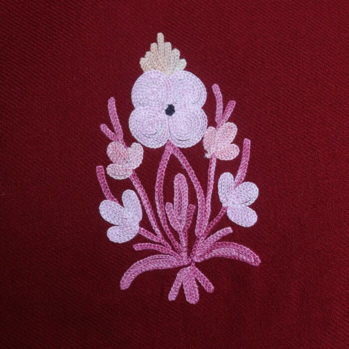 Maroon Kashmiri Aari Jama Pheran - Image 4