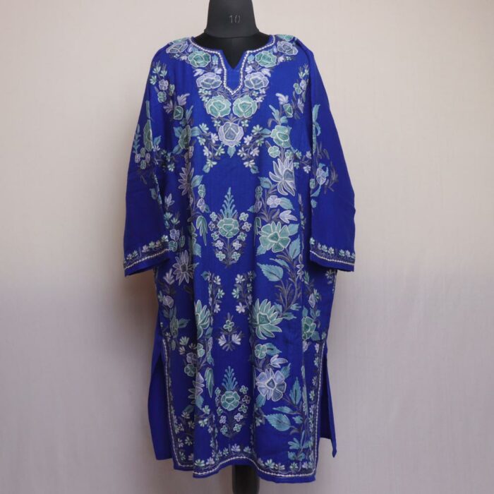 Blue Bagh Pure Wool Jal Aari Kashmiri Pheran