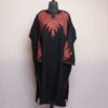 Black Chinari Pure Wool Kashmiri Sozni Handwork Designer Pheran