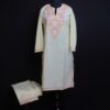 Light Yellow Ruby Cotton Aari Kashmiri Co-ord Set
