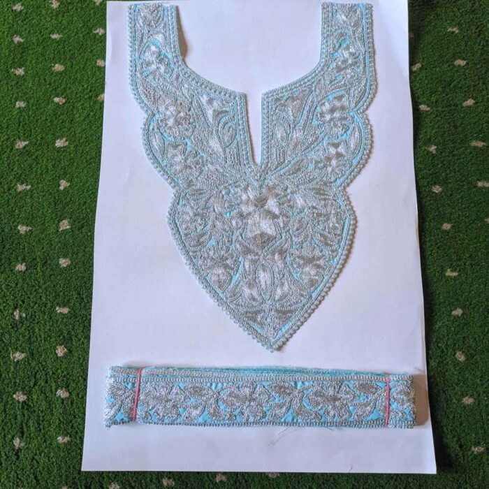 Baby Blue Shalimar Tilla Patch With Border 3.5m