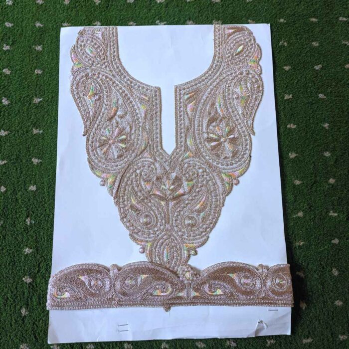 Light Copper Badami Alia Tilla Patch With Border 1.5m