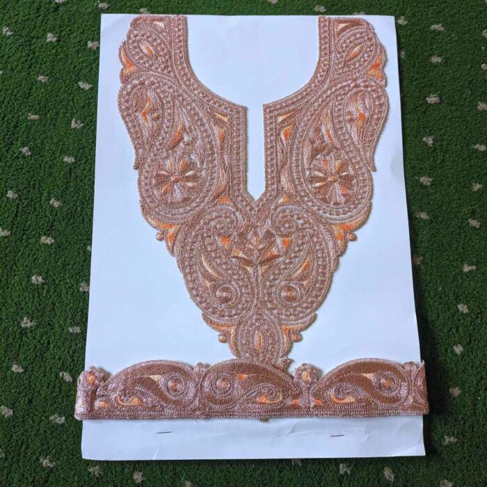Copper Orange Badami Alia Tilla Patch With Border 1.5m