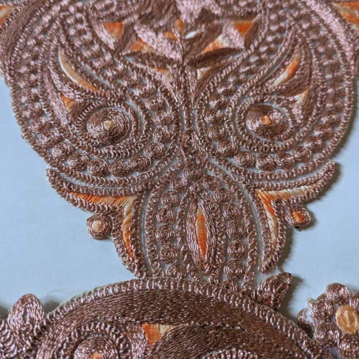 Copper Orange Badami Alia Tilla Patch With Border 1.5m - Image 2